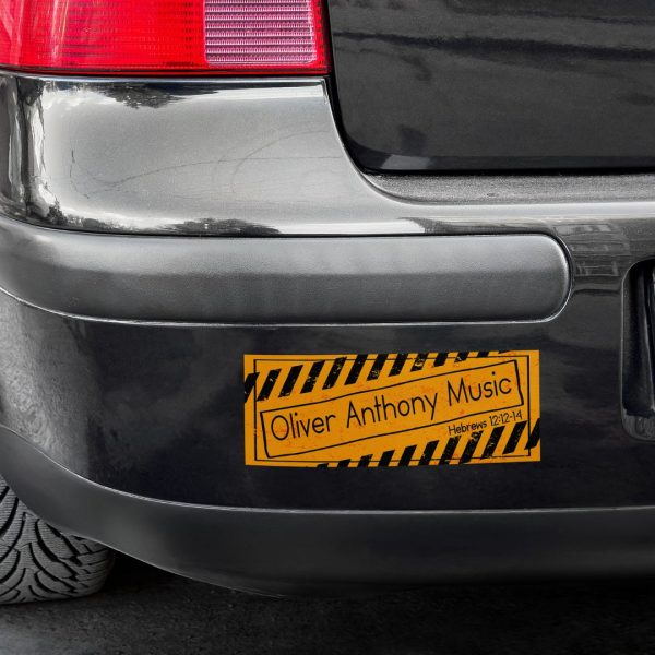 Oliver Anthony Music Construction Bumper Sticker with Hebrews 12:12-14 scripture reference