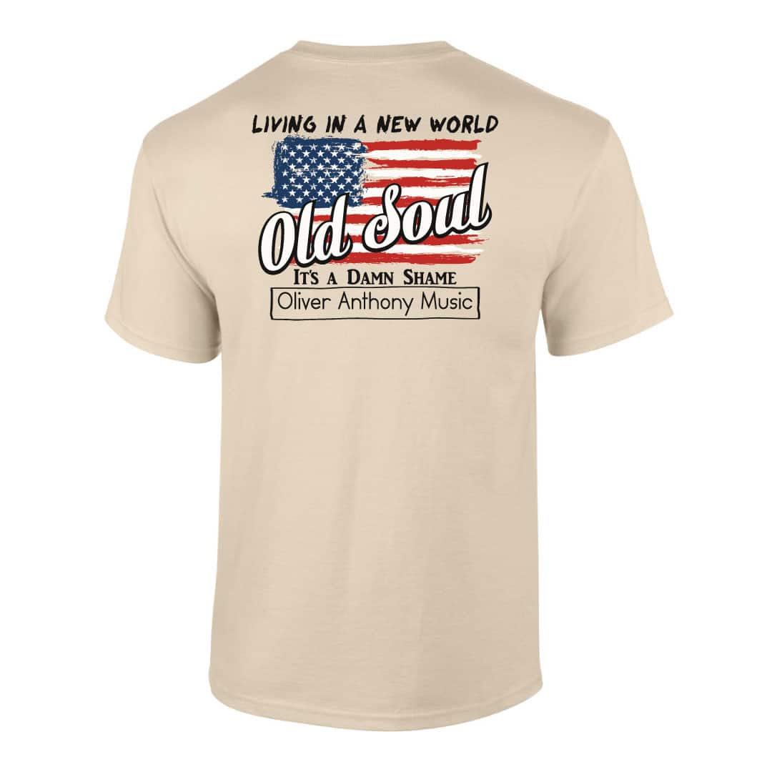 New World, Old Soul Flag Adult T-Shirt (Front and back designs ...