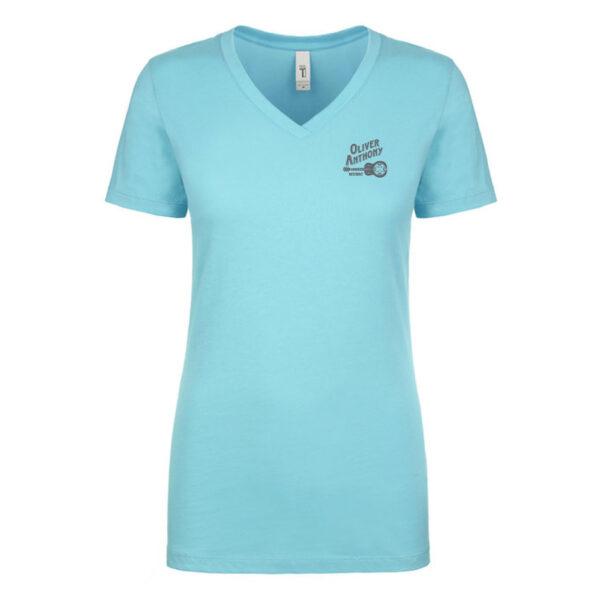 OAM Logo Ladies V-neck T-Shirt (Tahiti Blue)