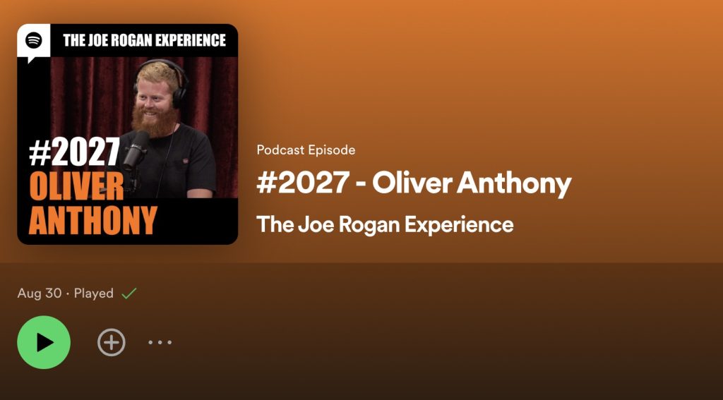 Oliver Anthony on The Joe Rogan Experience
