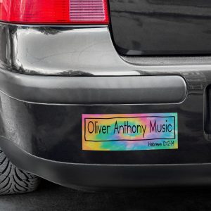 Oliver Anthony Music Tie Die Bumper Sticker with Hebrews 12:12-14 scripture reference