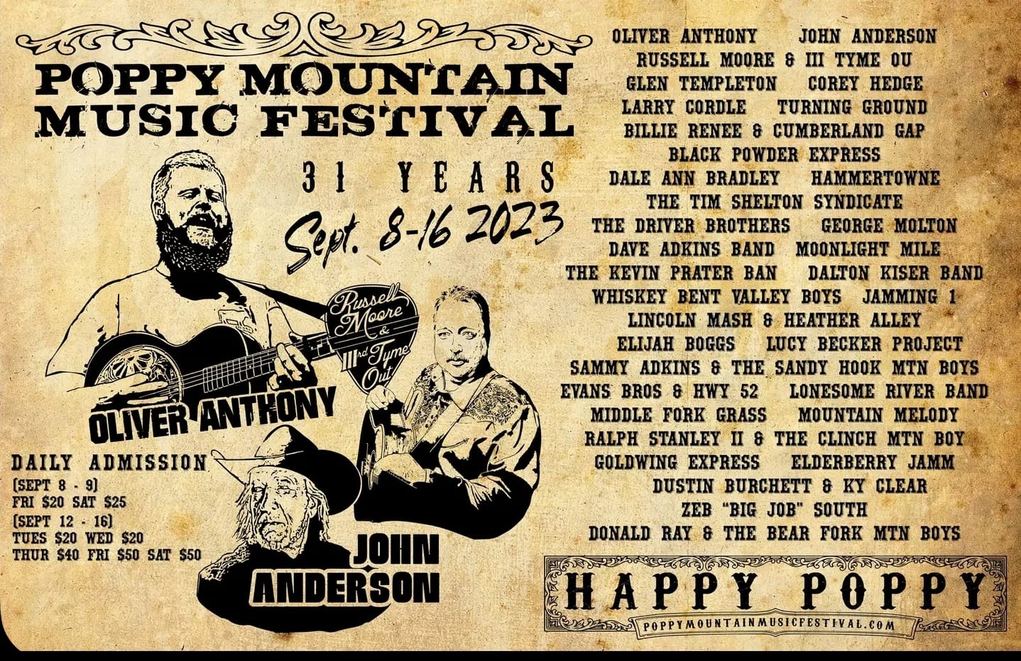 Poppy Mountain Music Festival Morehead, KY Oliver Anthony Music