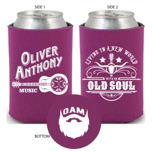 OAM Living in a New World with an Old Soul Koozie (Pink)