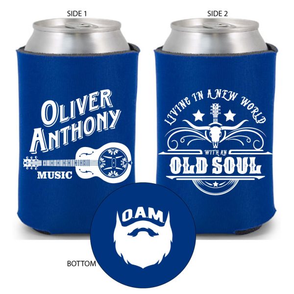 OAM Living in a New World with an Old Soul Koozie (Royal)